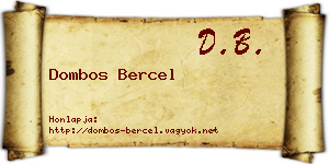 Dombos Bercel névjegykártya